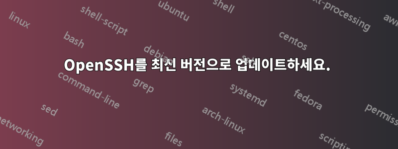OpenSSH를 최신 버전으로 업데이트하세요.