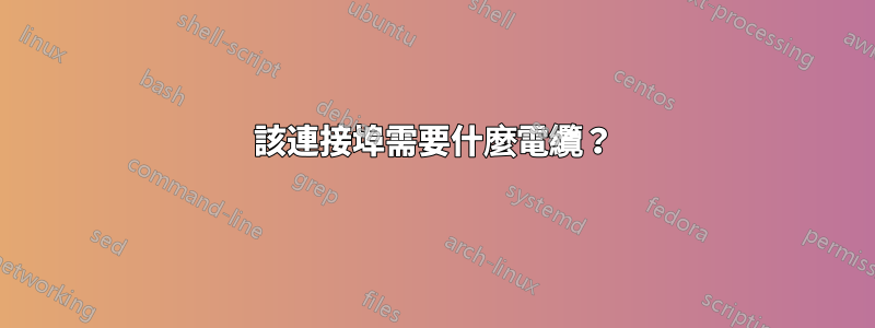 該連接埠需要什麼電纜？
