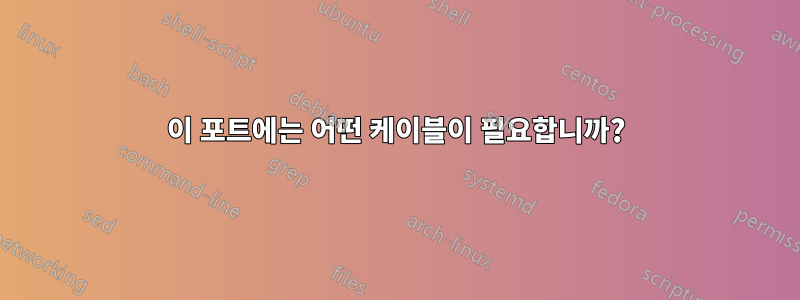 이 포트에는 어떤 케이블이 필요합니까?