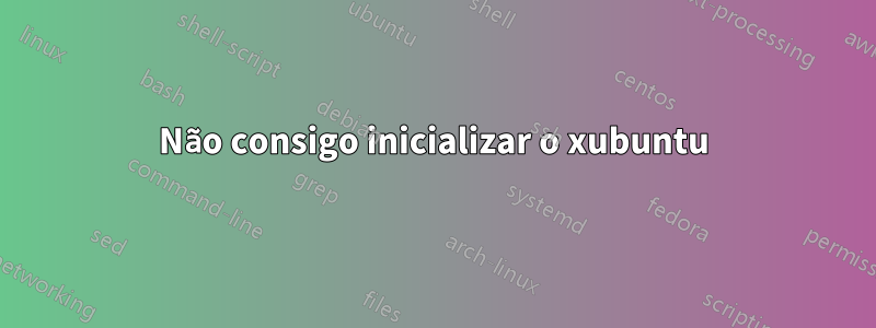 Não consigo inicializar o xubuntu