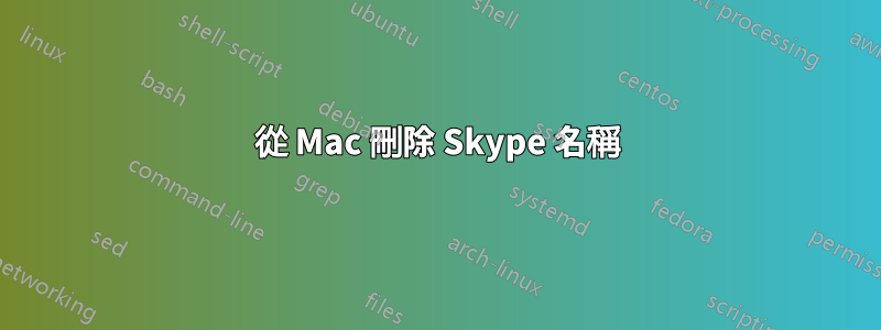 從 Mac 刪除 Skype 名稱