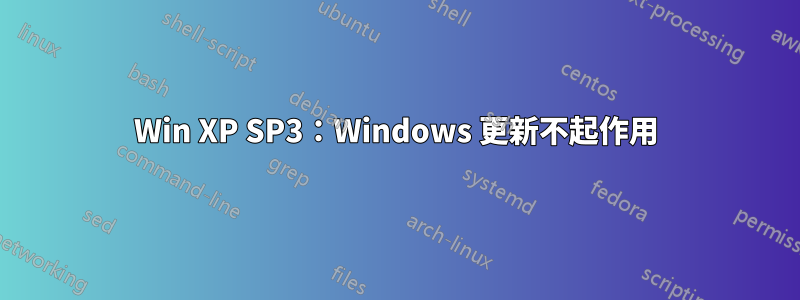 Win XP SP3：Windows 更新不起作用