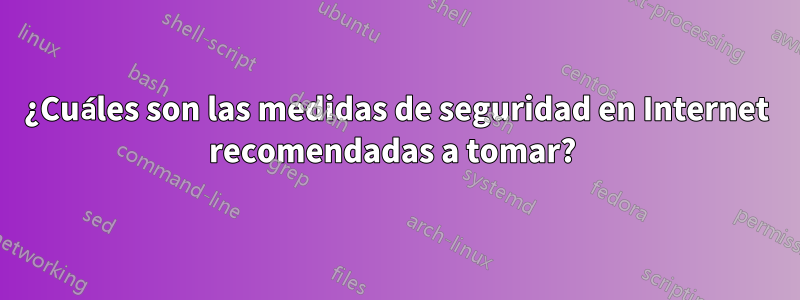 ¿Cuáles son las medidas de seguridad en Internet recomendadas a tomar? 