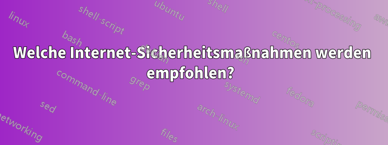 Welche Internet-Sicherheitsmaßnahmen werden empfohlen? 
