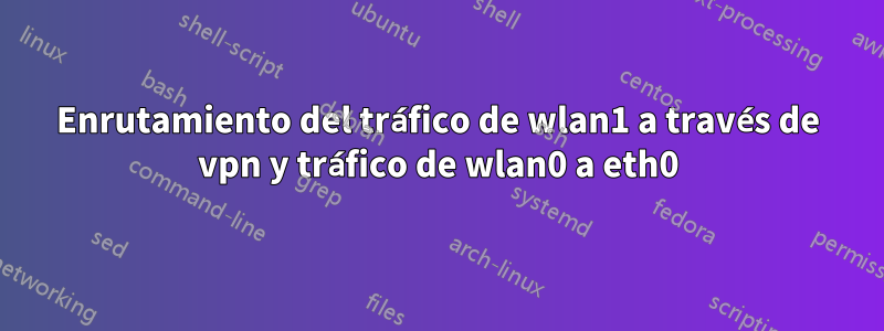 Enrutamiento del tráfico de wlan1 a través de vpn y tráfico de wlan0 a eth0