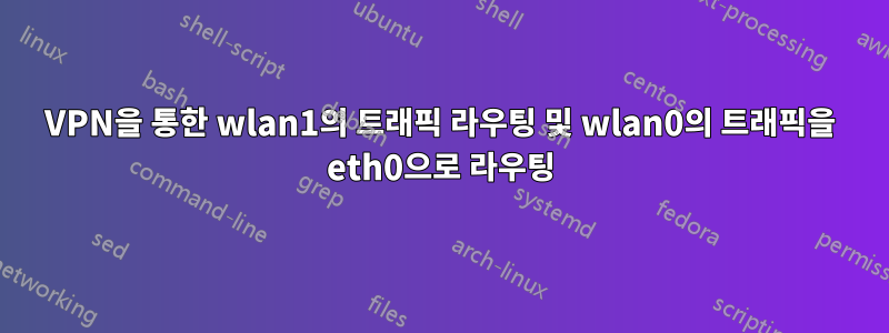 VPN을 통한 wlan1의 트래픽 라우팅 및 wlan0의 트래픽을 eth0으로 라우팅