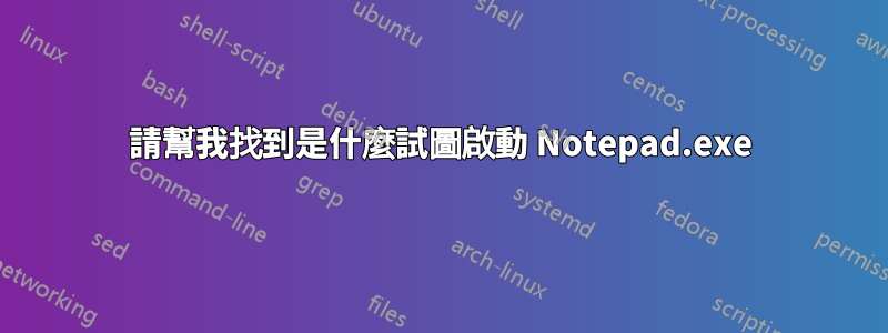 請幫我找到是什麼試圖啟動 Notepad.exe