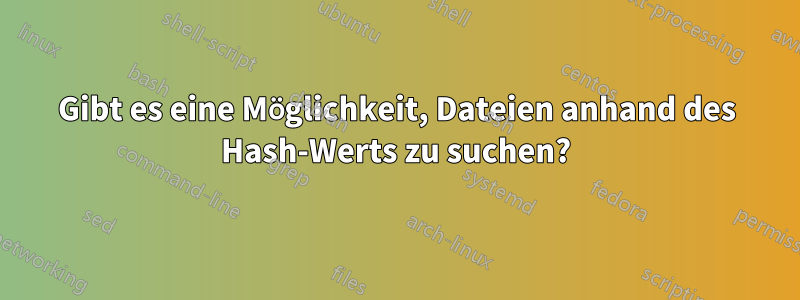 Gibt es eine Möglichkeit, Dateien anhand des Hash-Werts zu suchen?