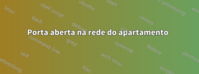 Porta aberta na rede do apartamento 