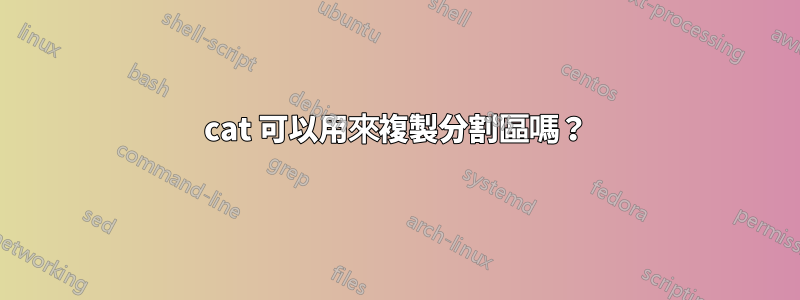 cat 可以用來複製分割區嗎？