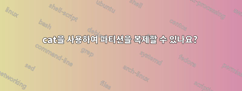 cat을 사용하여 파티션을 복제할 수 있나요?