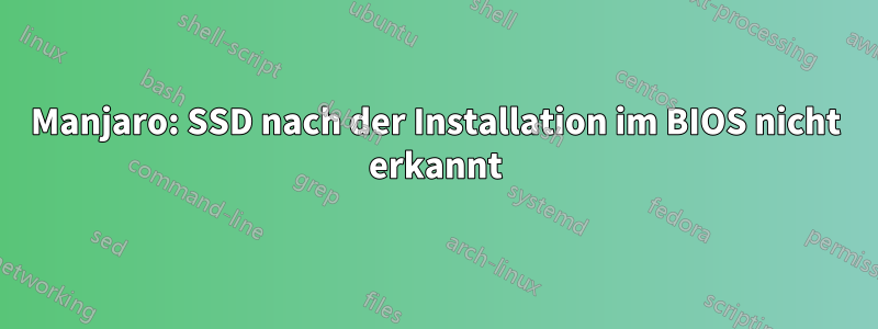 Manjaro: SSD nach der Installation im BIOS nicht erkannt