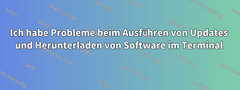 Ich habe Probleme beim Ausführen von Updates und Herunterladen von Software im Terminal