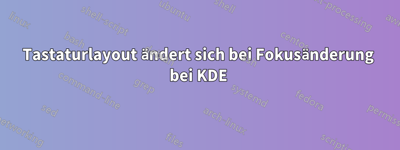 Tastaturlayout ändert sich bei Fokusänderung bei KDE