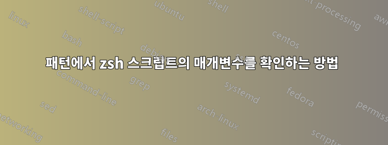 패턴에서 zsh 스크립트의 매개변수를 확인하는 방법