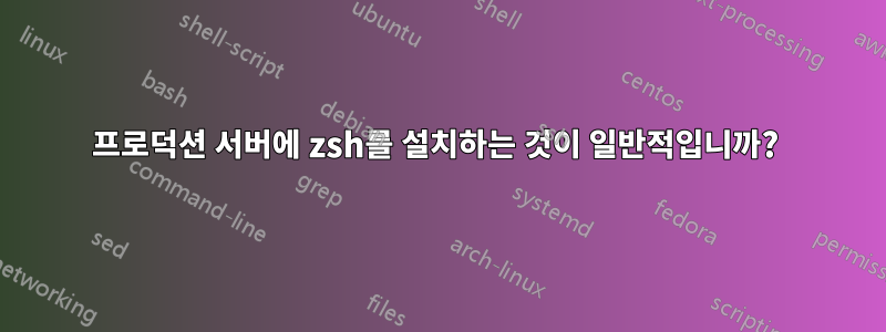 프로덕션 서버에 zsh를 설치하는 것이 일반적입니까? 