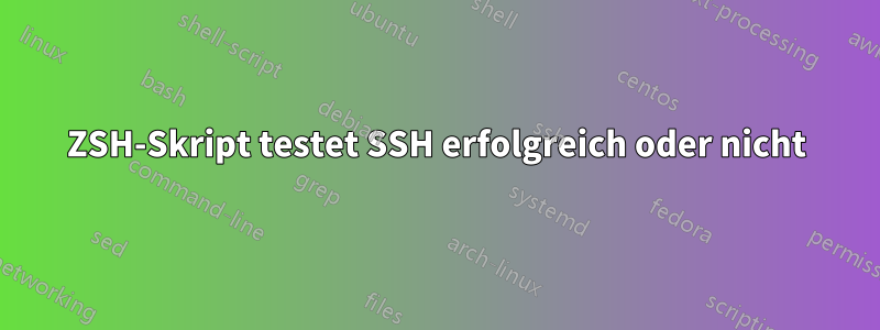 ZSH-Skript testet SSH erfolgreich oder nicht