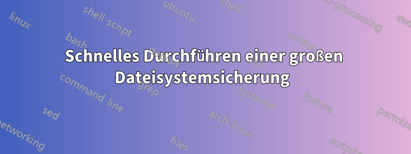 Schnelles Durchführen einer großen Dateisystemsicherung 