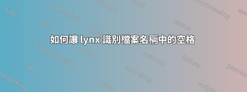 如何讓 lynx 識別檔案名稱中的空格