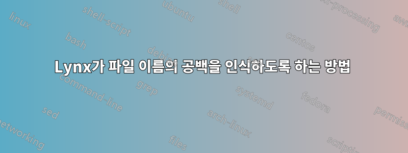 Lynx가 파일 이름의 공백을 인식하도록 하는 방법