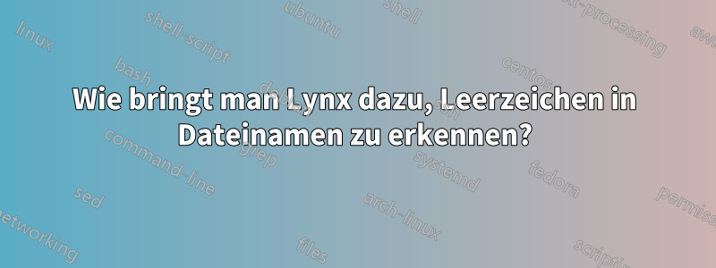 Wie bringt man Lynx dazu, Leerzeichen in Dateinamen zu erkennen?