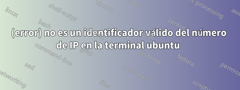 (error) no es un identificador válido del número de IP en la terminal ubuntu 