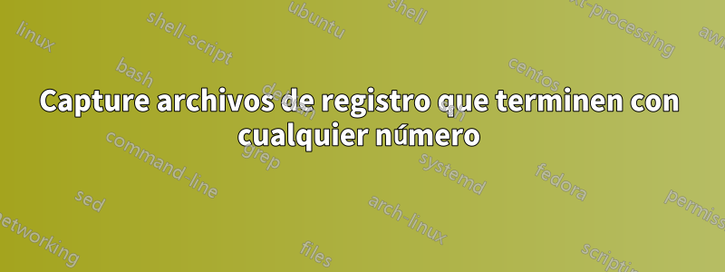 Capture archivos de registro que terminen con cualquier número