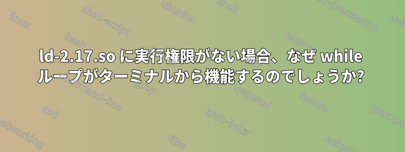 ld-2.17.so に実行権限がない場合、なぜ while ループがターミナルから機能するのでしょうか?