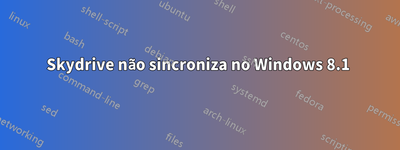 Skydrive não sincroniza no Windows 8.1