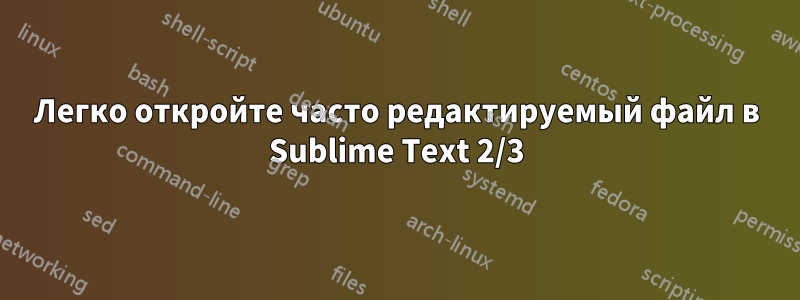 Легко откройте часто редактируемый файл в Sublime Text 2/3