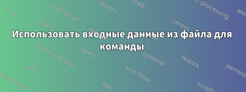 Использовать входные данные из файла для команды