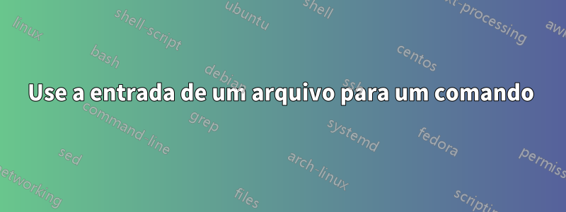 Use a entrada de um arquivo para um comando