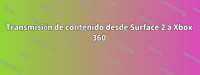 Transmisión de contenido desde Surface 2 a Xbox 360