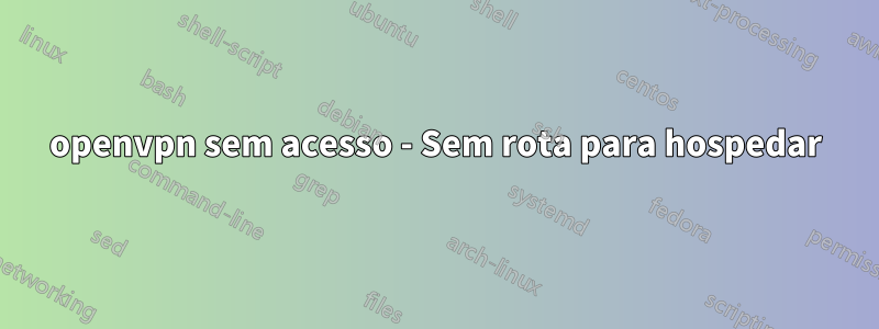 openvpn sem acesso - Sem rota para hospedar