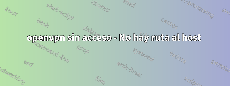 openvpn sin acceso - No hay ruta al host
