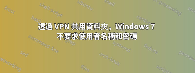 透過 VPN 共用資料夾，Windows 7 不要求使用者名稱和密碼