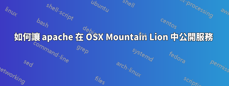 如何讓 apache 在 OSX Mountain Lion 中公開服務