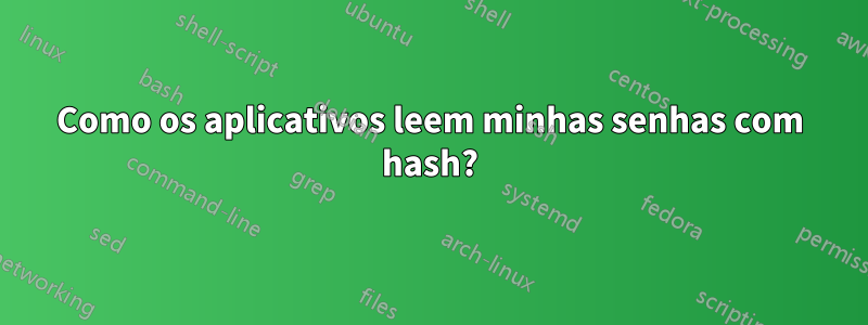 Como os aplicativos leem minhas senhas com hash?