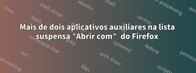 Mais de dois aplicativos auxiliares na lista suspensa "Abrir com" do Firefox