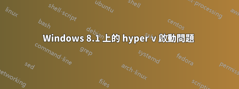 Windows 8.1 上的 hyper v 啟動問題