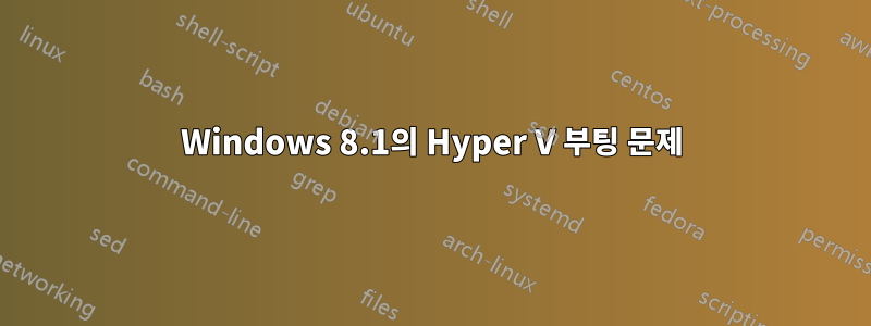 Windows 8.1의 Hyper V 부팅 문제