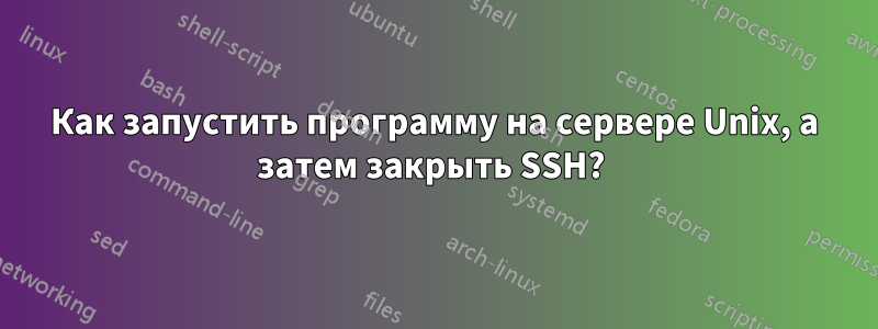 Как запустить программу на сервере Unix, а затем закрыть SSH? 
