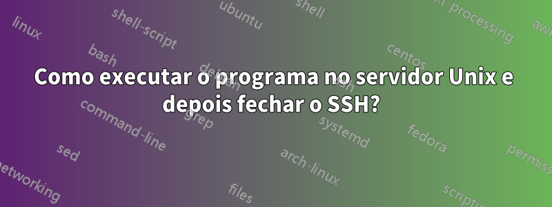 Como executar o programa no servidor Unix e depois fechar o SSH? 