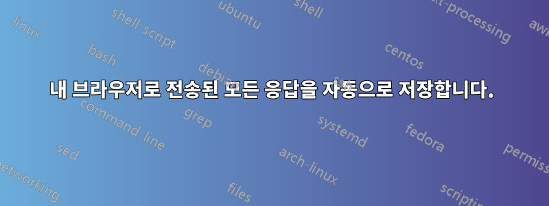 내 브라우저로 전송된 모든 응답을 자동으로 저장합니다.