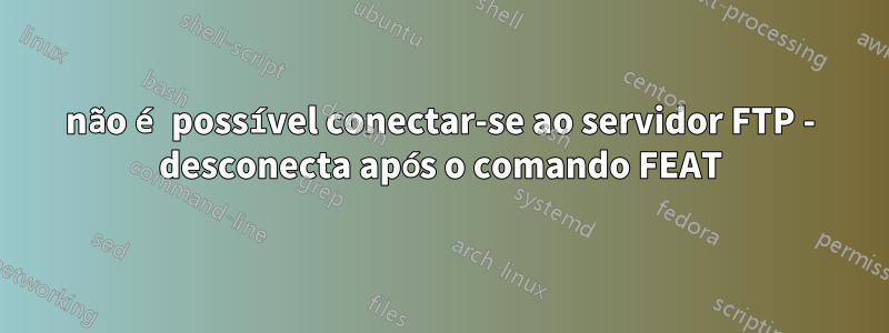 não é possível conectar-se ao servidor FTP - desconecta após o comando FEAT