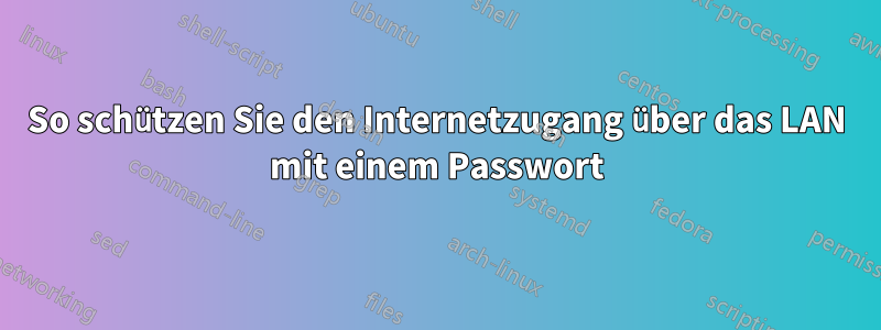 So schützen Sie den Internetzugang über das LAN mit einem Passwort