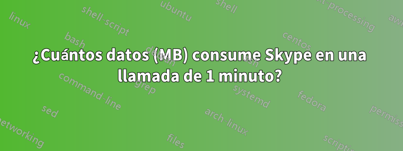 ¿Cuántos datos (MB) consume Skype en una llamada de 1 minuto?