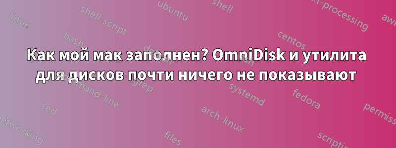 Как мой мак заполнен? OmniDisk и утилита для дисков почти ничего не показывают