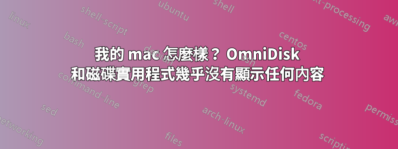 我的 mac 怎麼樣？ OmniDisk 和磁碟實用程式幾乎沒有顯示任何內容