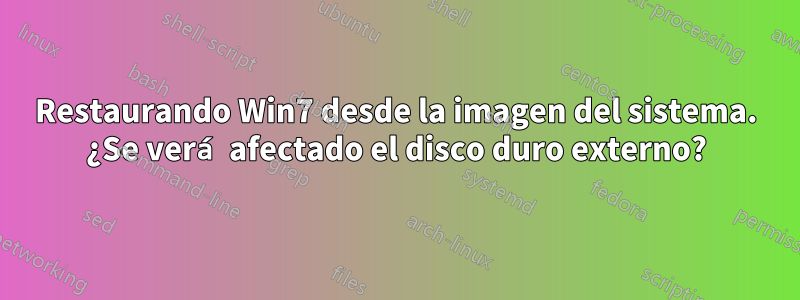 Restaurando Win7 desde la imagen del sistema. ¿Se verá afectado el disco duro externo?